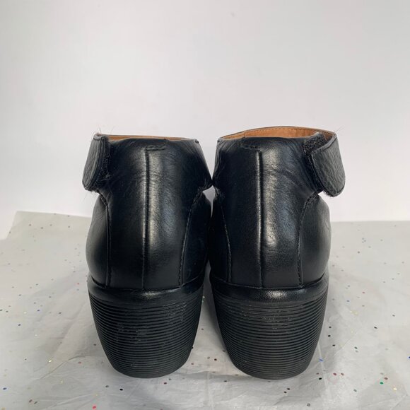 Clarks Artisan Clarene Tide Black Leather Ankle Strap Platform Wedges - Size 6.5 - Picture 10 of 16
